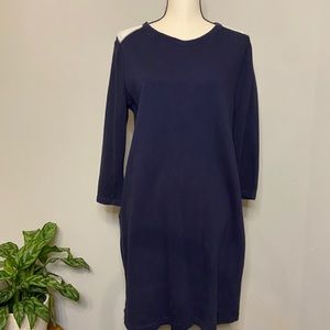 GAP Navy Sweatshirt Tunic  Dress with White Eyelet Back Detail M